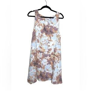 altar'd state baby blue sleeveless short floral swing dress